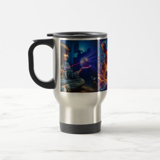 ファンタジー鮮やかデジタルアートお茶タオルMug トラベルマグ (左)