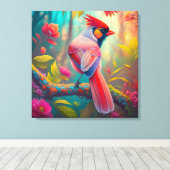 ファンタジー鳥雄（鳥）ショウジョウコウカンチョウ キャンバスプリント (インサイチュ (ウッドフロア))