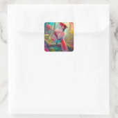 ファンタジー鳥雄(鳥)ショウジョウコウカンチョウ スクエアシール (バッグ)