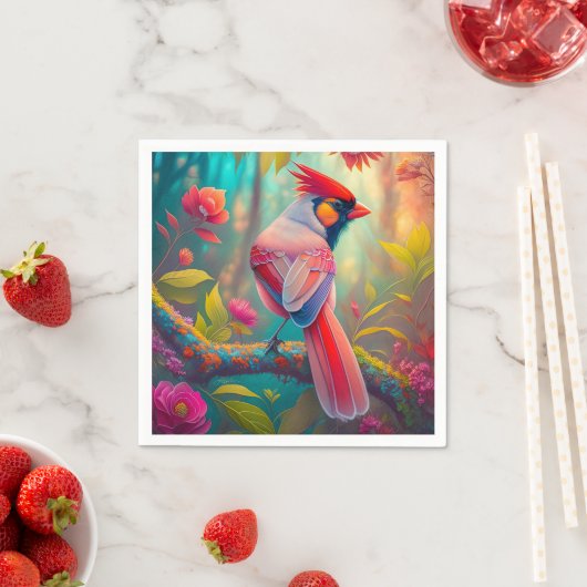 ファンタジー鳥雄(鳥)ショウジョウコウカンチョウ スタンダードカクテルナプキン (インサイチュ)