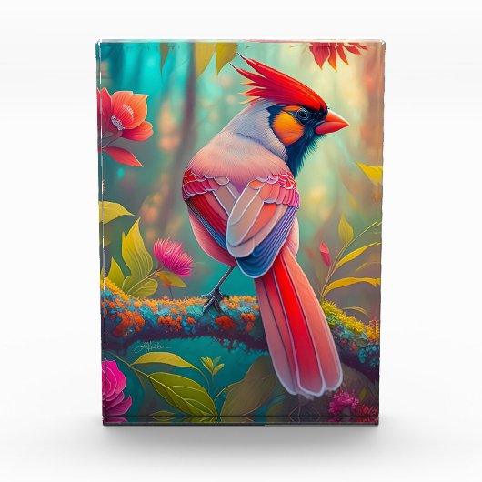 ファンタジー鳥雄（鳥）ショウジョウコウカンチョウ フォトブロック (正面)