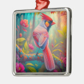 ファンタジー鳥雄（鳥）ショウジョウコウカンチョウ メタルオーナメント (左)