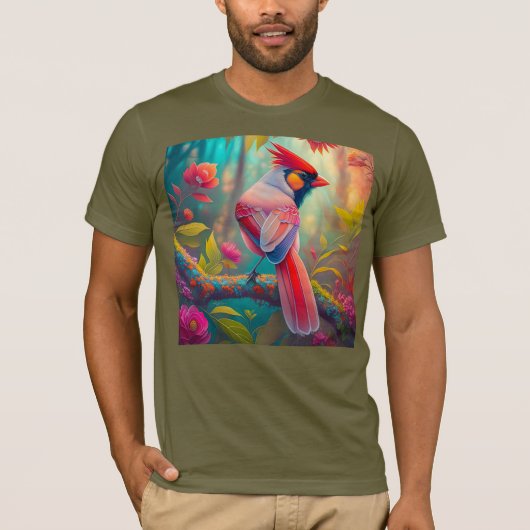 ファンタジー鳥雄(鳥)ショウジョウコウカンチョウ Tシャツ (正面)