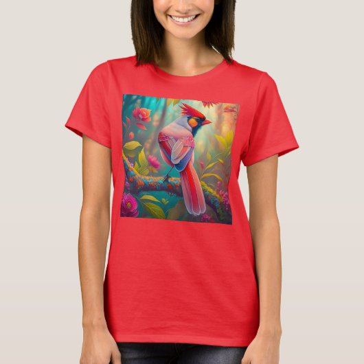 ファンタジー鳥雄(鳥)ショウジョウコウカンチョウ Tシャツ (正面)