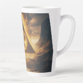 ファンタジー黄放射性シンボルデジタルアート カフェラテマグ (右)