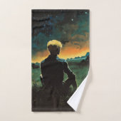 ファンタジー70sアート | 草原の男 バスタオルセット (ハンドタオル)