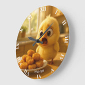 ファンタジー かわいいチキンナゲット ベイビー ラージ壁時計 (傾斜)
