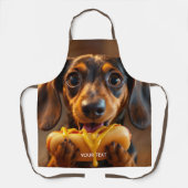 ファンタジー かわいい犬 ホットドッグ エプロン (正面)