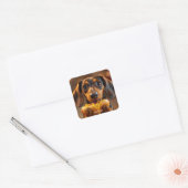 ファンタジー かわいい犬 ホットドッグ スクエアシール (封筒)