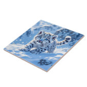 ファンタジー かわいい雪の赤ちゃんヒョウ タイル (側面)
