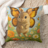 ファンタジー かわいい うさぎ 花 翼 クッション (ブランケット)
