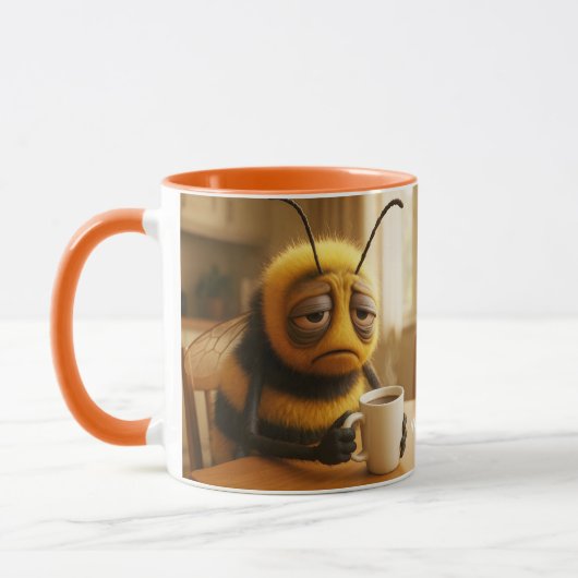 ファンタジー かわいい とても疲れた蜂 マグカップ (左)