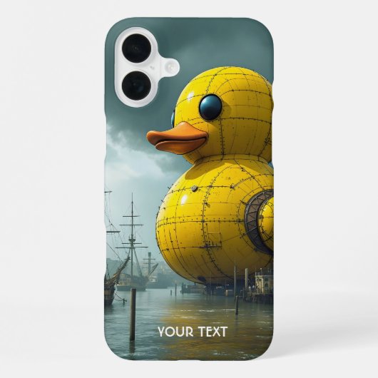 ファンタジー かわいい アヒル 戦艦 iPhoneケース (裏面)
