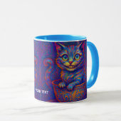ファンタジー かわいい カップ 笑顔の猫 (正面右)
