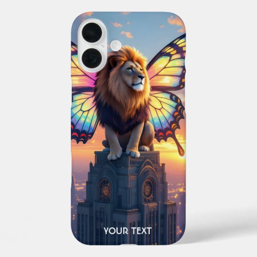 ファンタジー かわいい ライオン 蝶 羽根 Case-Mate iPhoneケース (裏面)