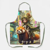 ファンタジー かわいい ワイルドパンダ ライド エプロン (正面)