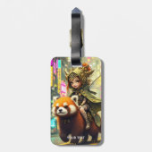 ファンタジー かわいい ワイルドパンダ ライド ラゲッジタグ (裏面縦)