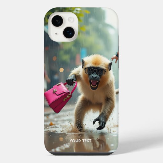 ファンタジー かわいい 猿 女子 バッグ iPhoneケース (裏面)