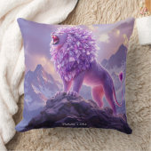 ファンタジー かわいい 紫色 アメジスト ライオン クッション (ブランケット)