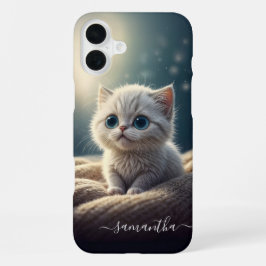 ファンタジー かわいい 赤ちゃん 子猫 猫 愛好家のための オーダーメイド iPhone 16 PLUSケース