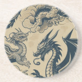 ファンタジー アンティーク ドラゴン コースター (正面)