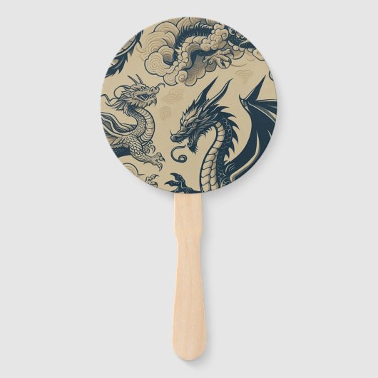 ファンタジー アンティーク ドラゴン ハンドファン (正面)