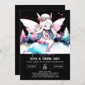 ファンタジー・ウッズの妖精の誕生日 招待状 (正面/裏面)