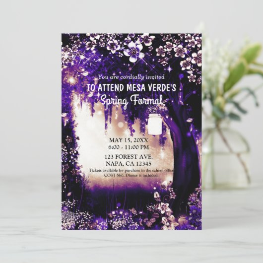 ファンタジー・ウッドランド 魅惑の紫のサマー・フォレスト 招待状 (スタンド正面)