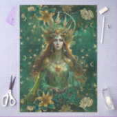 ファンタジー エメラルドの森の女王 デコパージュ 薄葉紙 (クラフト)