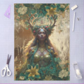 ファンタジー エメラルドの森の女王 デコパージュ 薄葉紙 (クラフト)