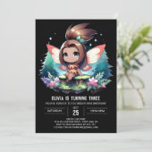 ファンタジー・エレガント・フェアリー・バースデー 招待状 (スタンド正面)