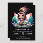 ファンタジー・エレガント・フェアリー・バースデー 招待状 (正面/裏面)