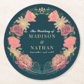 ファンタジー　エンシャンテッド　フローラルガーデンウェディング ラウンドペーパーコースター (正面)