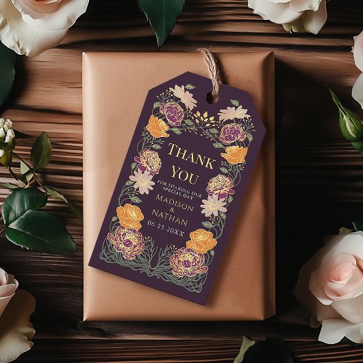 ファンタジー・エンチャンテッド・フローラルガーデン・ウェディング・サンクス ギフトタグ