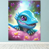 ファンタジー カワイイ かわいい 愛らしい 赤ちゃんドラゴン キャンバスプリント (インサイチュ (ウッドフロア))