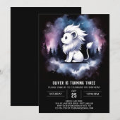 ファンタジー スウィート ライオン バースデー 招待状 (正面/裏面)