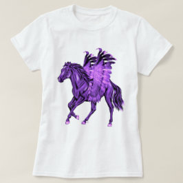 ファンタジー テーマ パープル ペガサス 有翼の馬 Tシャツ