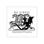 ファンタジー ドラゴン ウォリアー ヴィンテージ エクス リブリスの本 ラバースタンプ (インプリント)