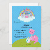 ファンタジー ドラゴン キッズパーティー 招待状 (正面/裏面)