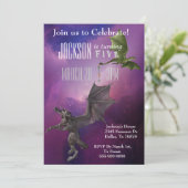 ファンタジー ドラゴン マジック スペース ギャラクシー 誕生日パーティー 招待状 (スタンド正面)