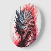 「ファンタジー・ドラゴン」 ラージ壁時計 (傾斜)