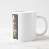 ファンタジー ネオンゴールド 猫 ジャンボコーヒーマグカップ (右)