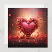 ファンタジー ハート柄 バレンタインデー ホリデー カード (正面/裏面)