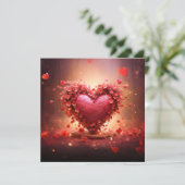 ファンタジー ハート柄 バレンタインデー ホリデー カード (スタンド正面)