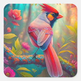 ファンタジー・バード 雄のショウジョウコウカンチョウ スクエアシール