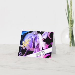 *~*ファンタジー·フェアリーのコーチ、ベビーシャワーありがとう サンキューカード