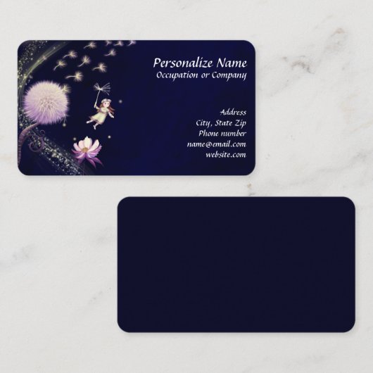 ファンタジー·フェアリー·ウィッユニークシュ·ダンデリオンズ 名刺 (正面/裏面)