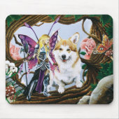 ファンタジー フェアリー ウォリアー コーギー 魔法の森 マウスパッド (正面)