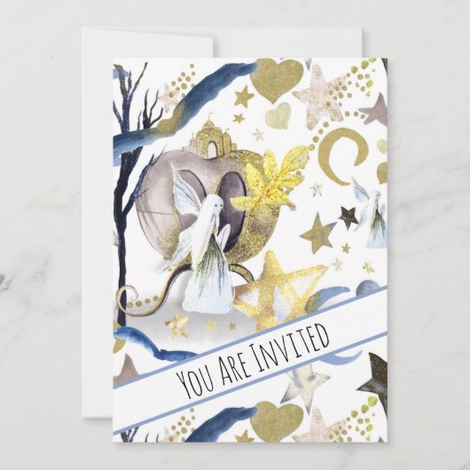 *~*ファンタジー·フェアリー·ベビー·シャワー·招待状ムーン 招待状 (正面)