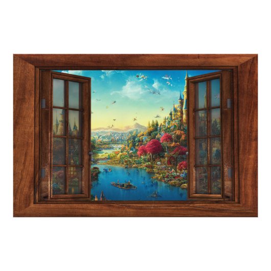 ファンタジー フェイク ウィンドウ 子供部屋 装飾 フォトプリント フォトプリント            (正面)